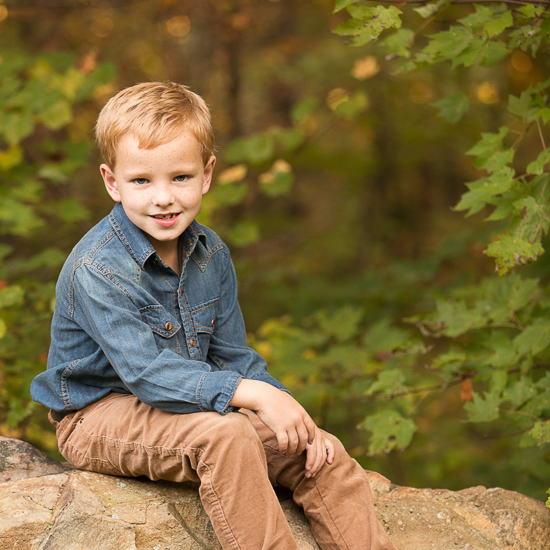 Boy on a rock.